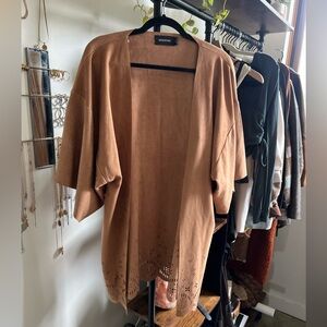 MINKPINK Tan Suede-like Shrug Sweater
